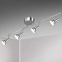 Unicozin Lámpara de Techo LED 4 Focos Ajustables y Giratorios- incl. 4 X Bombillas GU10 3.5W 380LM Blanco Cálido- Cromo…